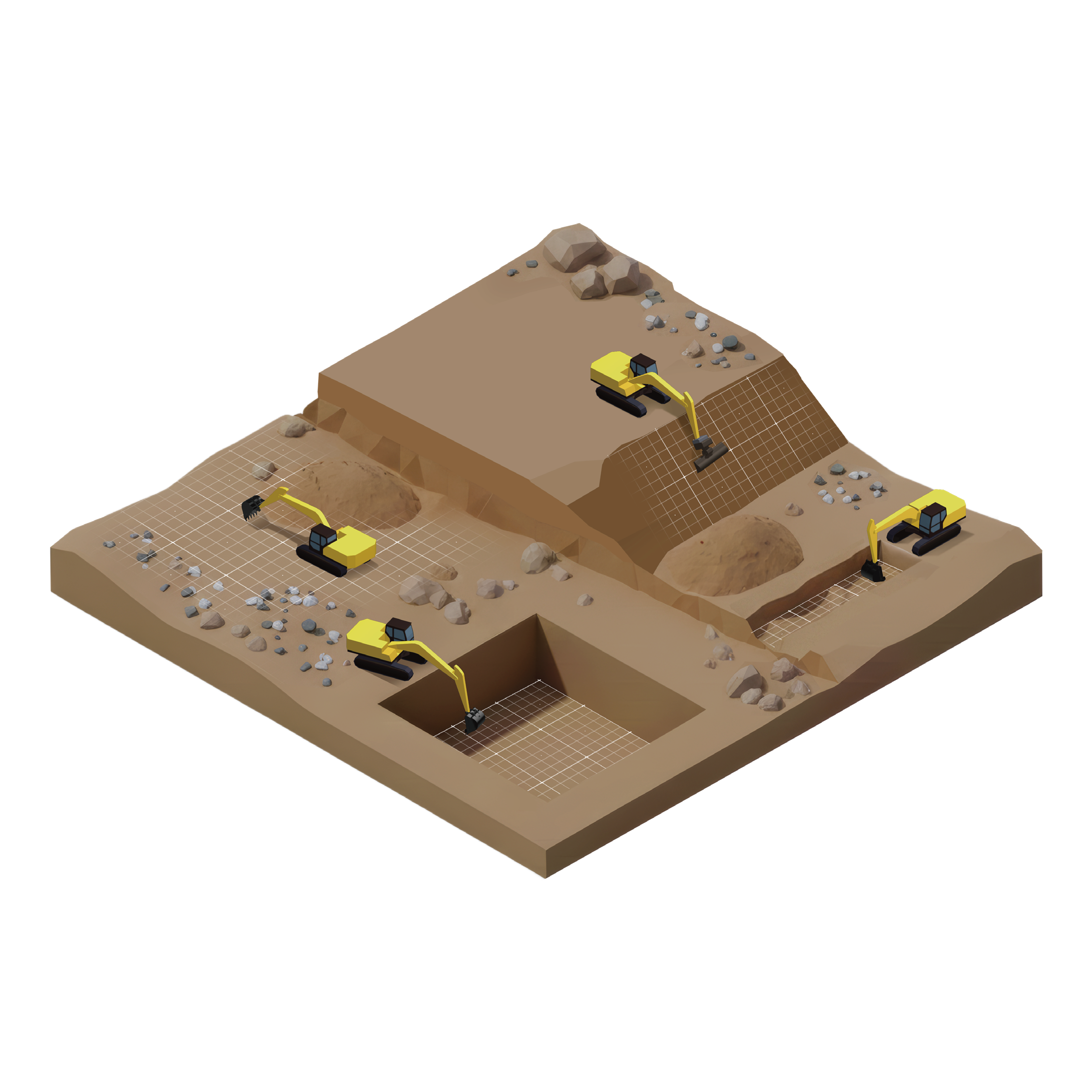 Modelo 3D de trabajos de excavación