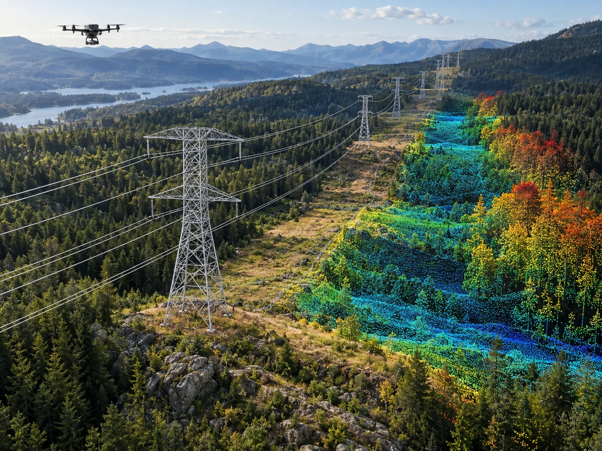 Relevamiento LiDAR de un corredor eléctrico y su vegetación