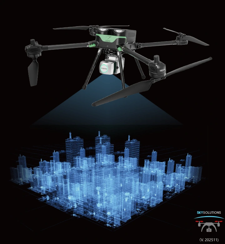 Sistema aéreo SOUTH SF1200 capturando información LiDAR