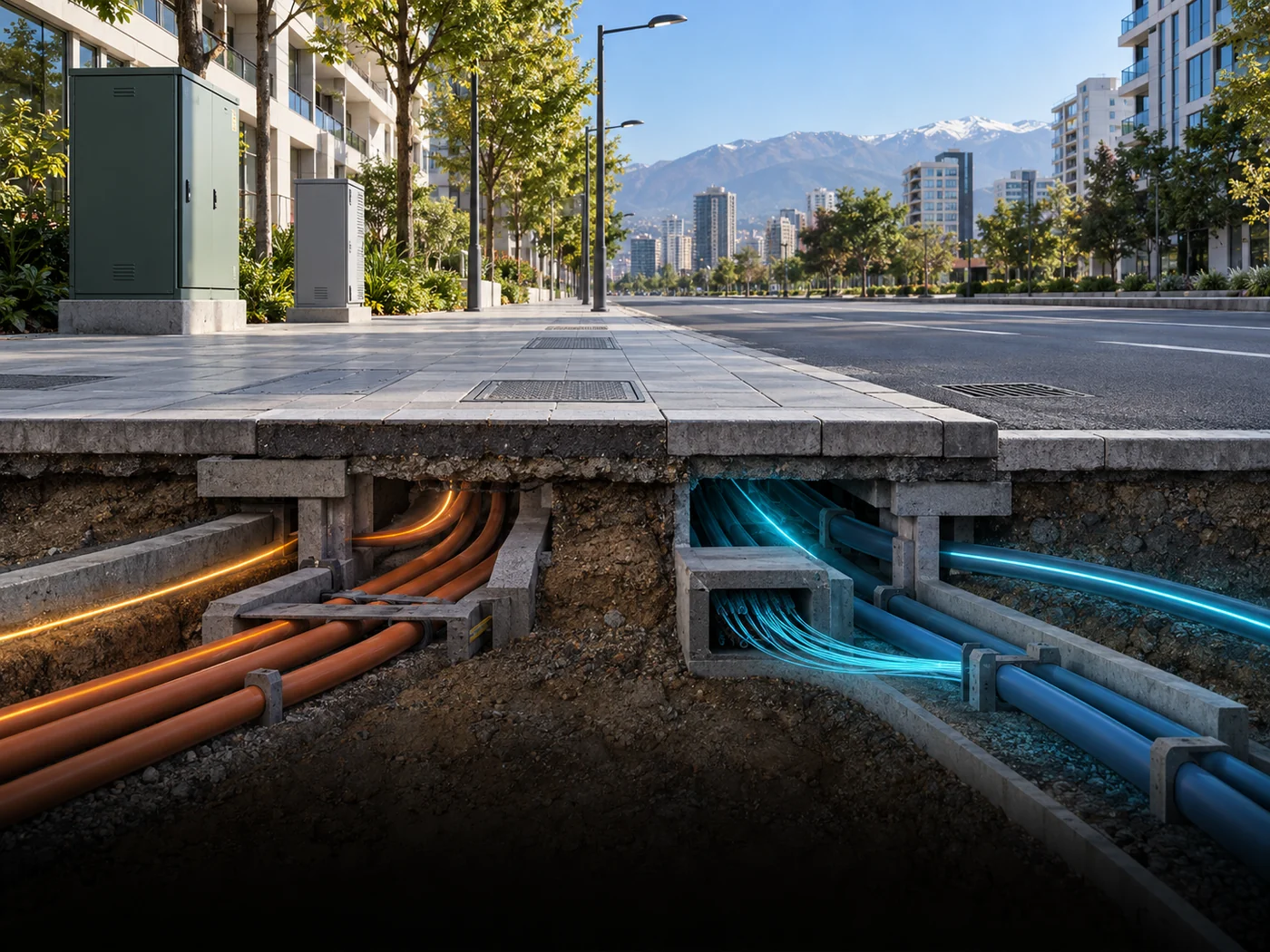 Relevamiento de cables eléctricos y telecomunicaciones en un entorno urbano